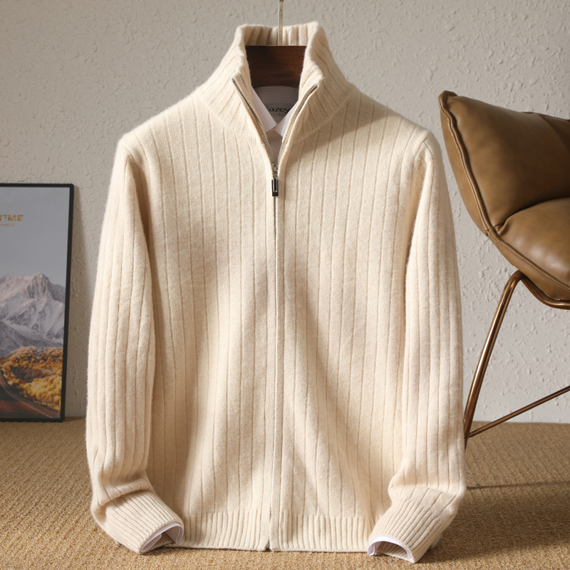 Wool Coat Peacoat - Cárdigan con cuello levantado de lana