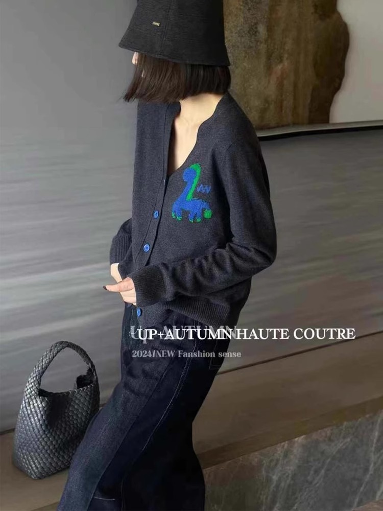 Wool Coat Peacoat - Cárdigan de punto jacquard de Cachemira