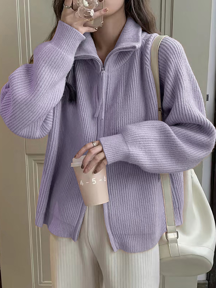Wool Coat Peacoat - Cárdigan de Punto de Moda para